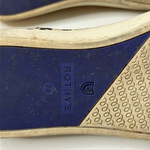 Rothy's Womens The Slip On Sneaker Camo Cat Size 7.5 Leopard Print Tan Casual - Picture 6 of 8